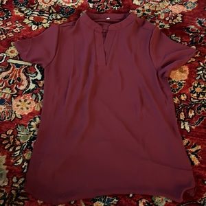 Gorgeous burgundy blouse size medium (bunny in 2nd photo not included 😂)